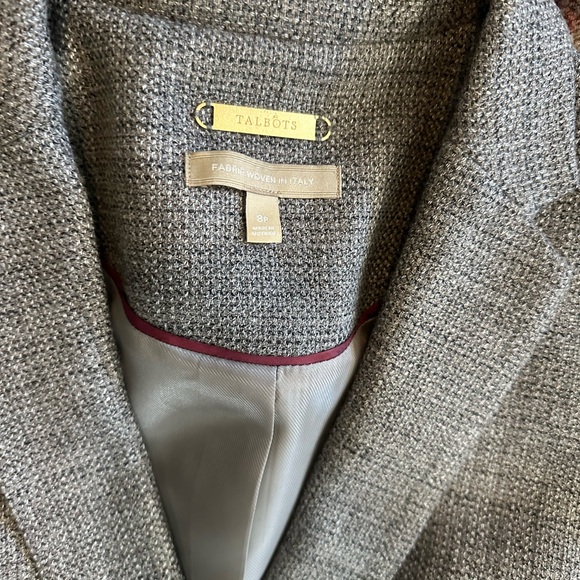 Talbots woven in Italy luxury collection Charcoal wool Textured blazer Jacket - Picture 6 of 10